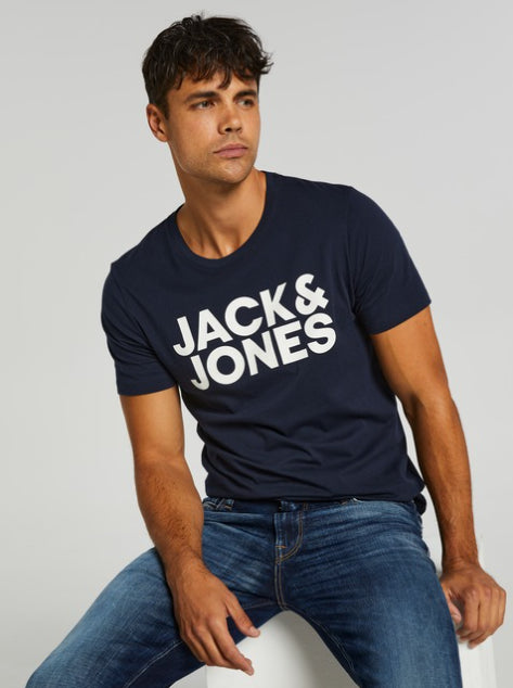 JACK & JONES. LARGE LOGO T-SHIRT | NAVY BLUE
